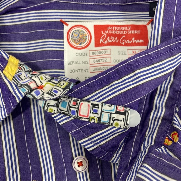 Robert Graham Freshly Laundered Shirt Embroidered Flip Flops Button Up Men’s XL - Picture 7 of 16